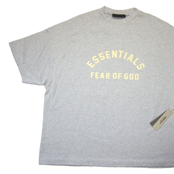 NWT Fear of God Essentials Heavy T-Shirt in Light Heather Grey Tee L - Picture 2 of 7